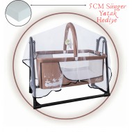 Candy Sepet Beşik Anne Yanı Portatif Beşik Bej