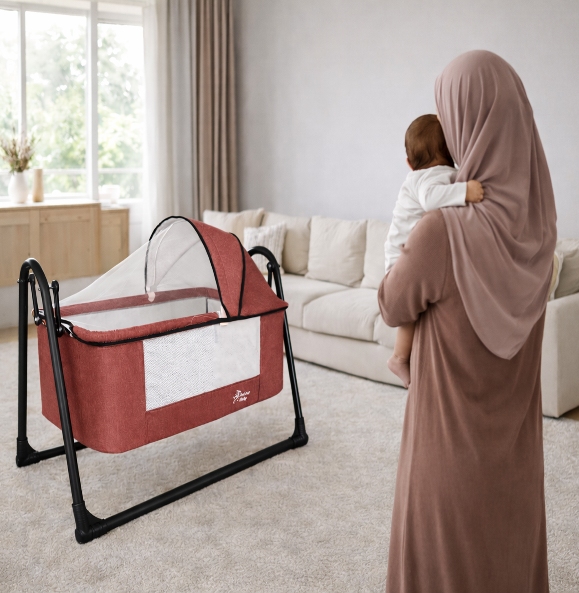 First Class Portatif Sepet Beşik Silinebilir Kumaş 5 CM SÜNGER YATAK