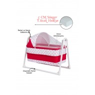 Lüks Sallanır Tenteli Portatif Sepet Beşik 5 CM SÜNGER YATAK