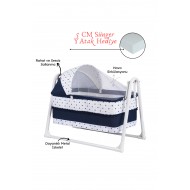 Lüks Sallanır Tenteli Portatif Sepet Beşik 5 CM SÜNGER YATAK