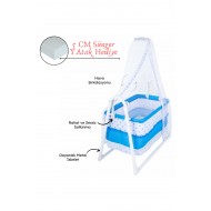 Lüks Sallanır Tüllü Portatif Sepet Beşik Kırmızı 5 CM SÜNGER YATAK Lüks Sallanır Tüllü Portatif Sepet Beşik Kırmızı 5 CM SÜNGER YATAK