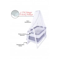 Lüks Sallanır Tüllü Portatif Sepet Beşik Kırmızı 5 CM SÜNGER YATAK Lüks Sallanır Tüllü Portatif Sepet Beşik Kırmızı 5 CM SÜNGER YATAK