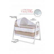 Lüks Sallanır Tenteli Portatif Sepet Beşik 5 CM SÜNGER YATAK