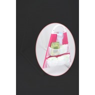 Beşik Yanı Organizer Fileli Cepli Kumaş Biberon, Bez, Zıbın Organizeri