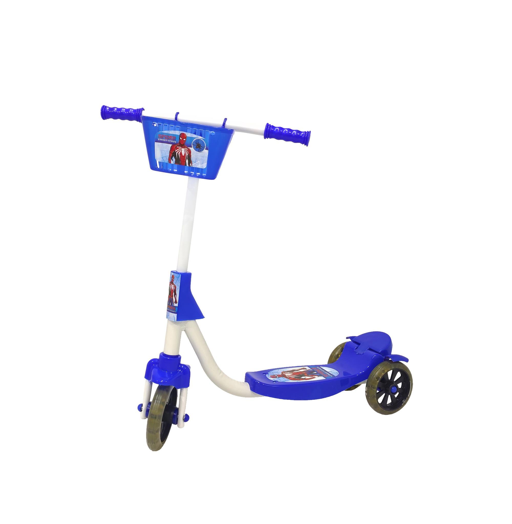 Chubby Baby 3-Wheel Kids Scooter with Basket Navy Blue