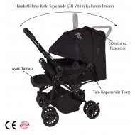 Chubby Baby Two-way Baby Stroller Black