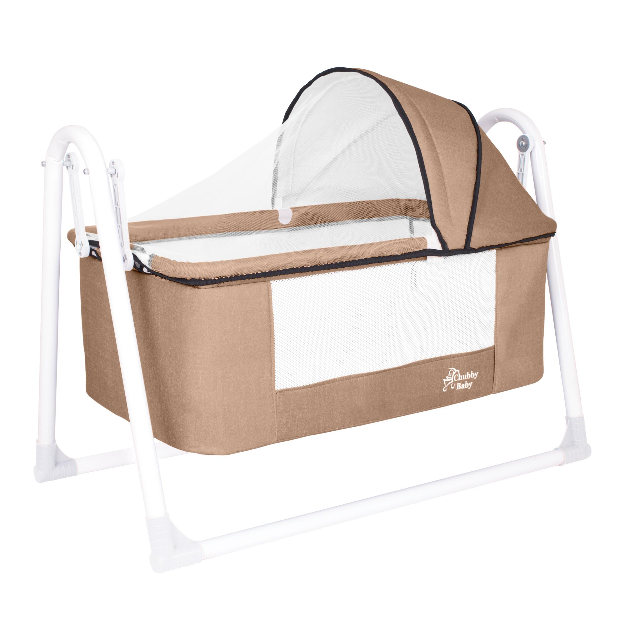 Chubby Baby First Class Portatif-Keten Tenteli Sepet Beşik Silinebilir Kumaş Bej