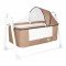 Chubby Baby First Class Portable-Linen Canopy Basket Crib Wipeable Fabric Beige