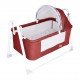 Chubby Baby First Class Portable-Linen Canopy Basket Crib Wipeable Fabric Red