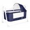 Chubby Baby First Class Portable-Linen Canopy Basket Crib Wipeable Fabric Navy Blue