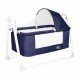 Chubby Baby First Class Portable-Linen Canopy Basket Crib Wipeable Fabric Navy Blue