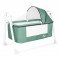 Chubby Baby First Class Portable-Linen Canopy Basket Crib Wipeable Fabric Green