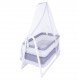 Chubby Baby Luxury Swinging Tulle Portable Basket Crib Gray