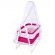 Chubby Baby Luxury Swinging Tulle Portable Basket Crib Pink