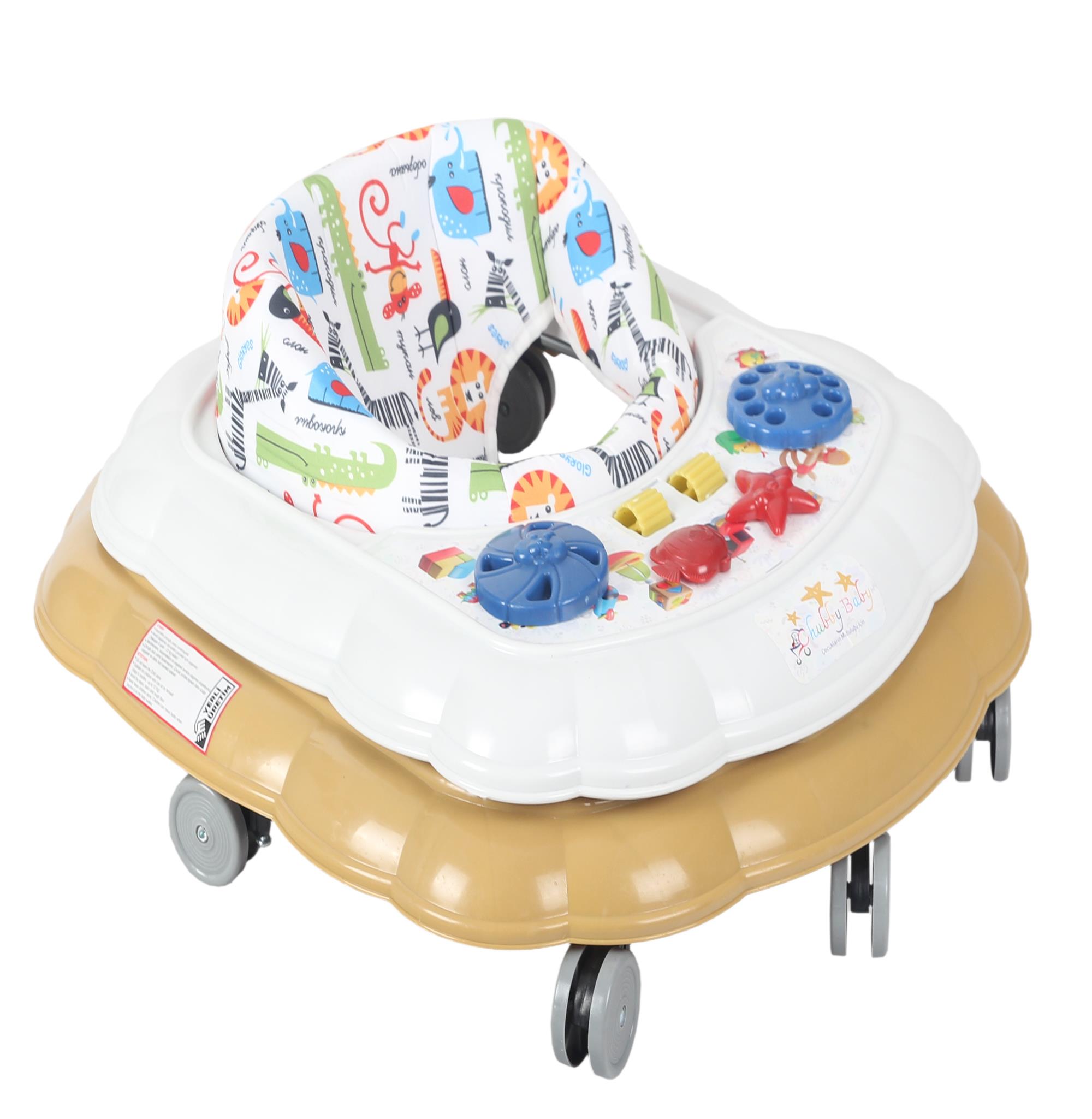 Chubby Baby Spider Walker 8 Wheels, Stepped Walker Beige