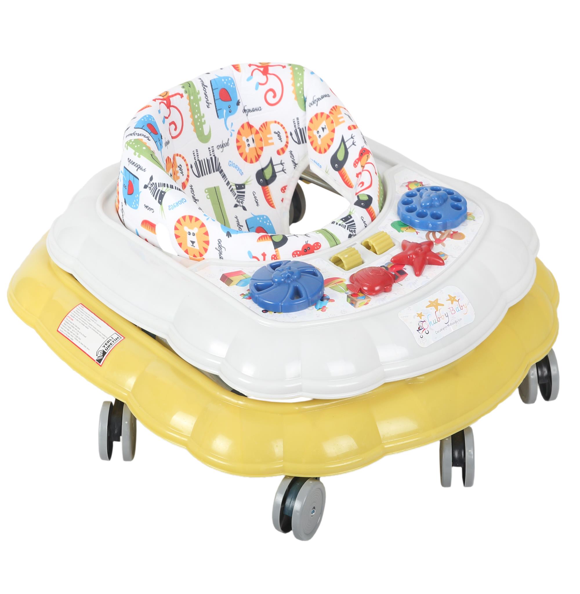 Chubby Baby Spider Walker 8 Wheels, Step Walker Yellow