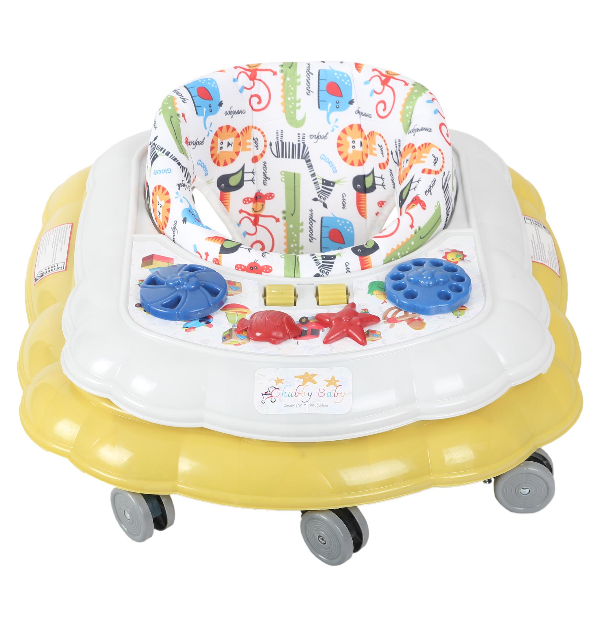 Chubby Baby Spider Walker 8 Wheels, Step Walker Yellow