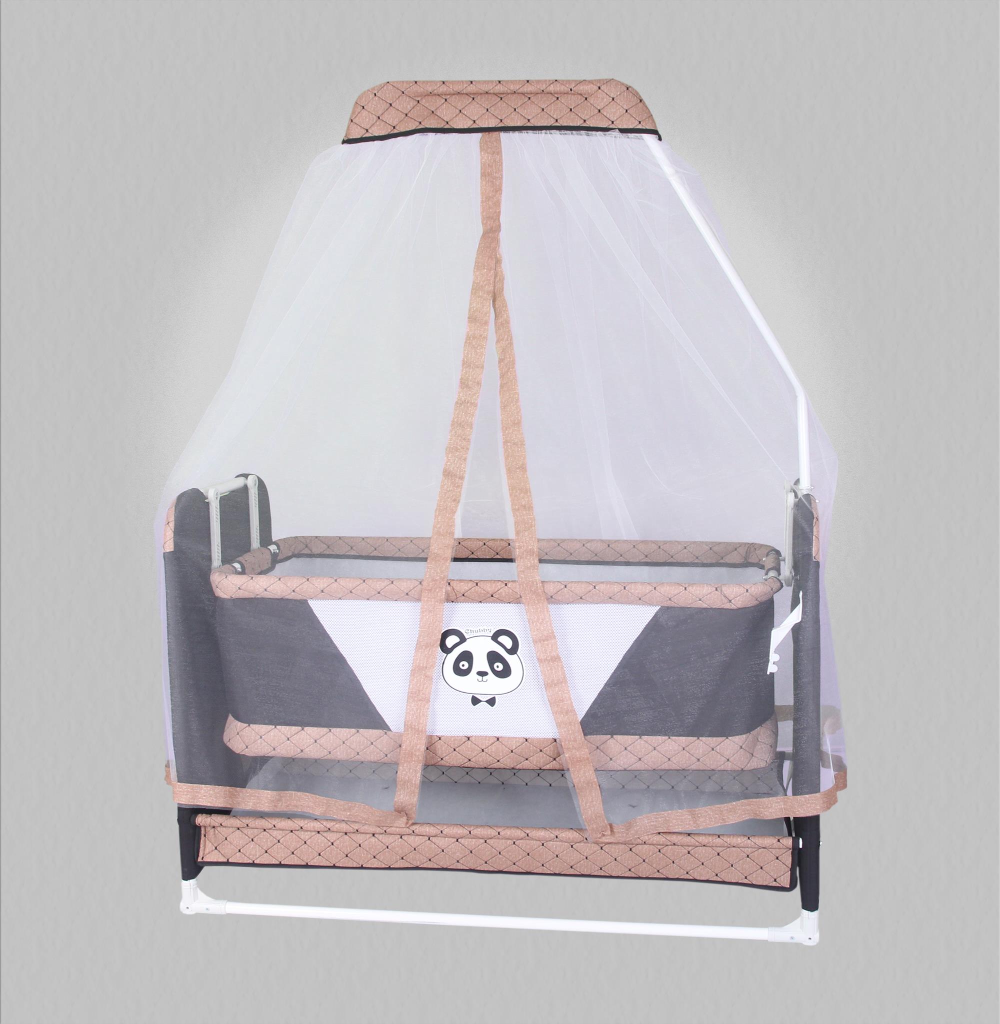 Chubby Baby Panda Basket Crib Luxury-Wide Panda Basket Crib Beige