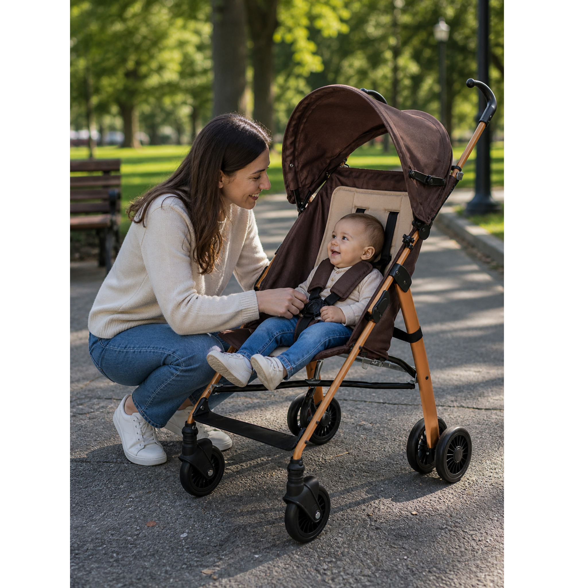 Chubby Baby Baston Bebek Arabası Portatif Katlanır Sağlam Gövdeli