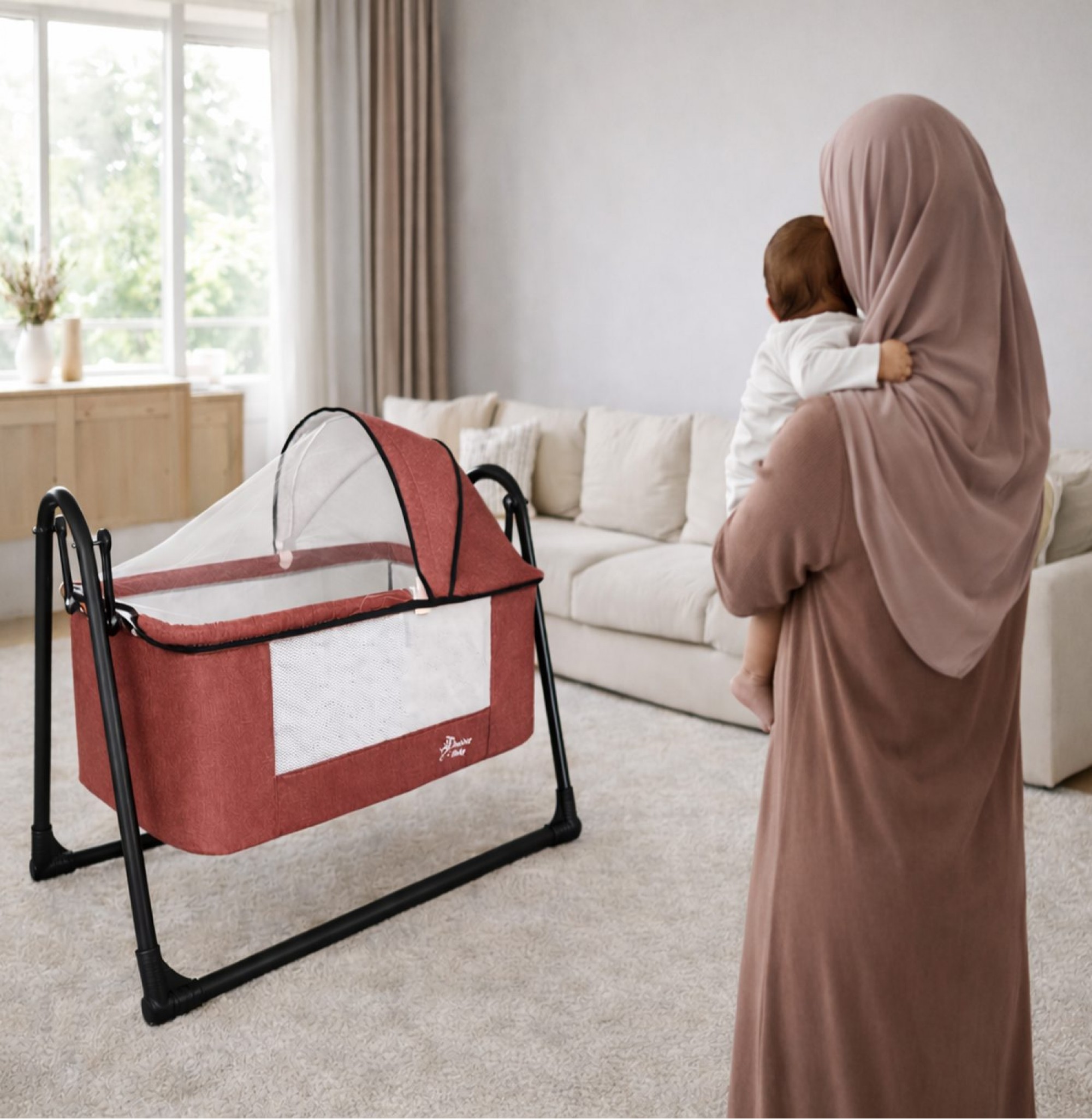 Chubby Baby FirstClass Sallanır Sepet Beşik Sineklikli ve Sünger Yataklı Chubby Baby FirstClass Sallanır Sepet Beşik Sineklikli ve Sünger Yataklı