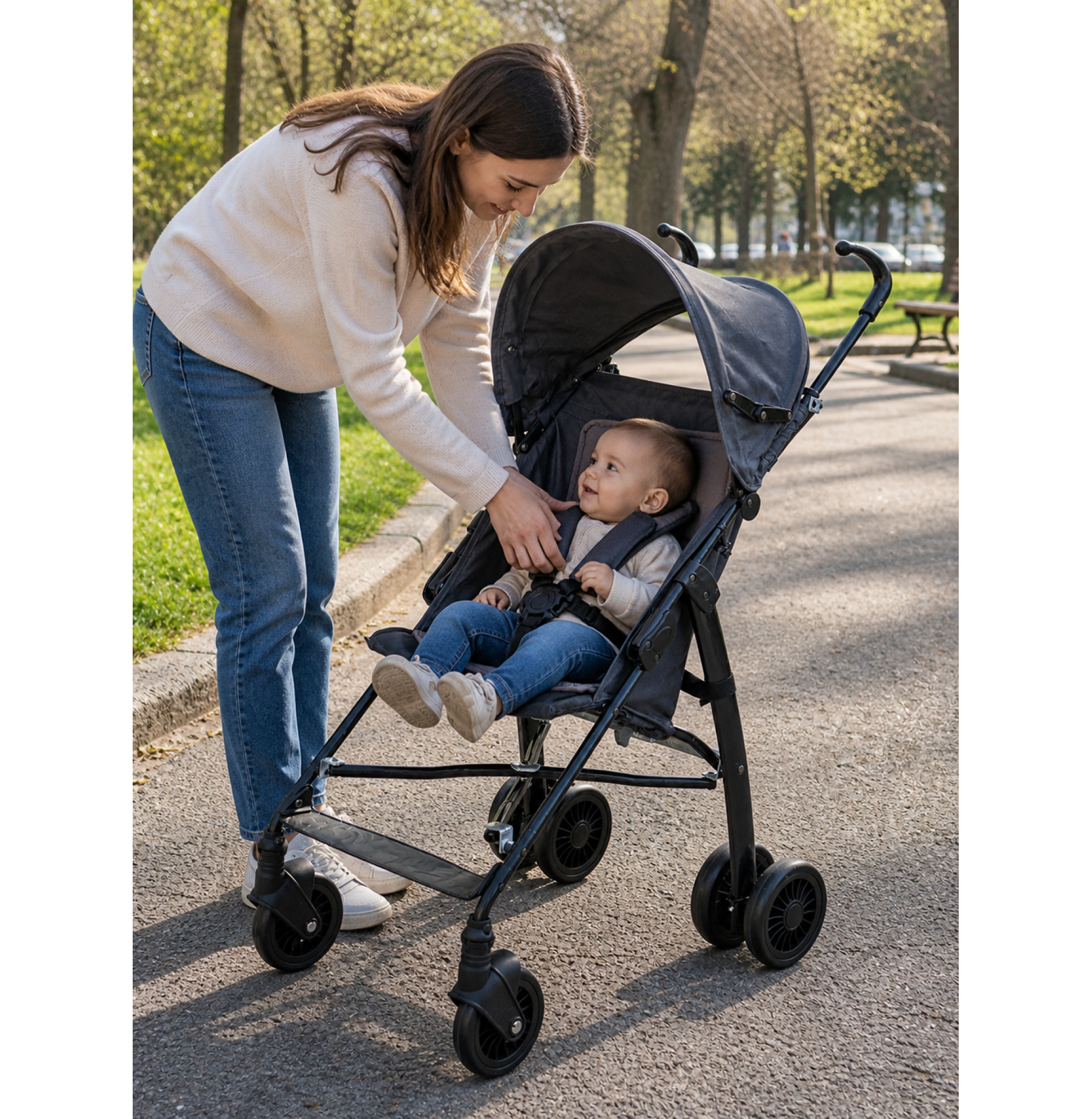 Chubby Baby Baston Bebek Arabası Portatif Katlanır Sağlam Gövdeli