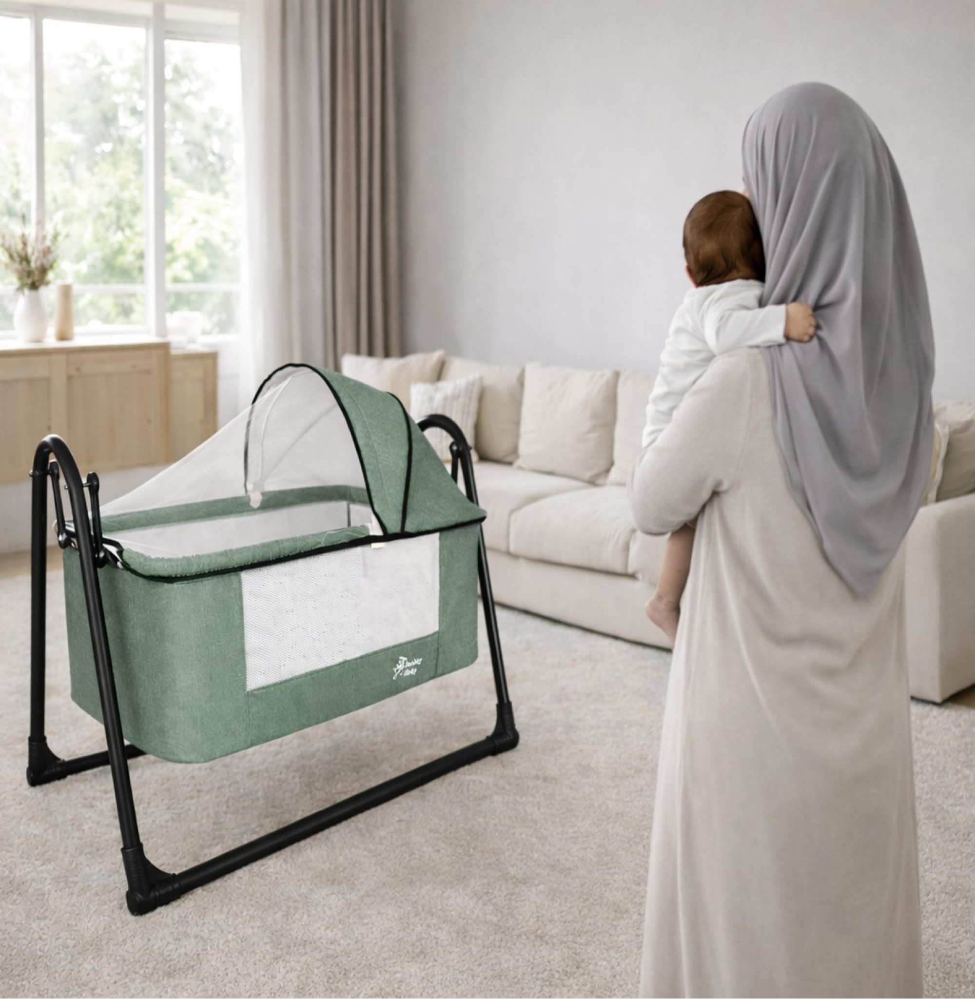 Chubby Baby FirstClass Sallanır Sepet Beşik Sineklikli ve Sünger Yataklı Chubby Baby FirstClass Sallanır Sepet Beşik Sineklikli ve Sünger Yataklı