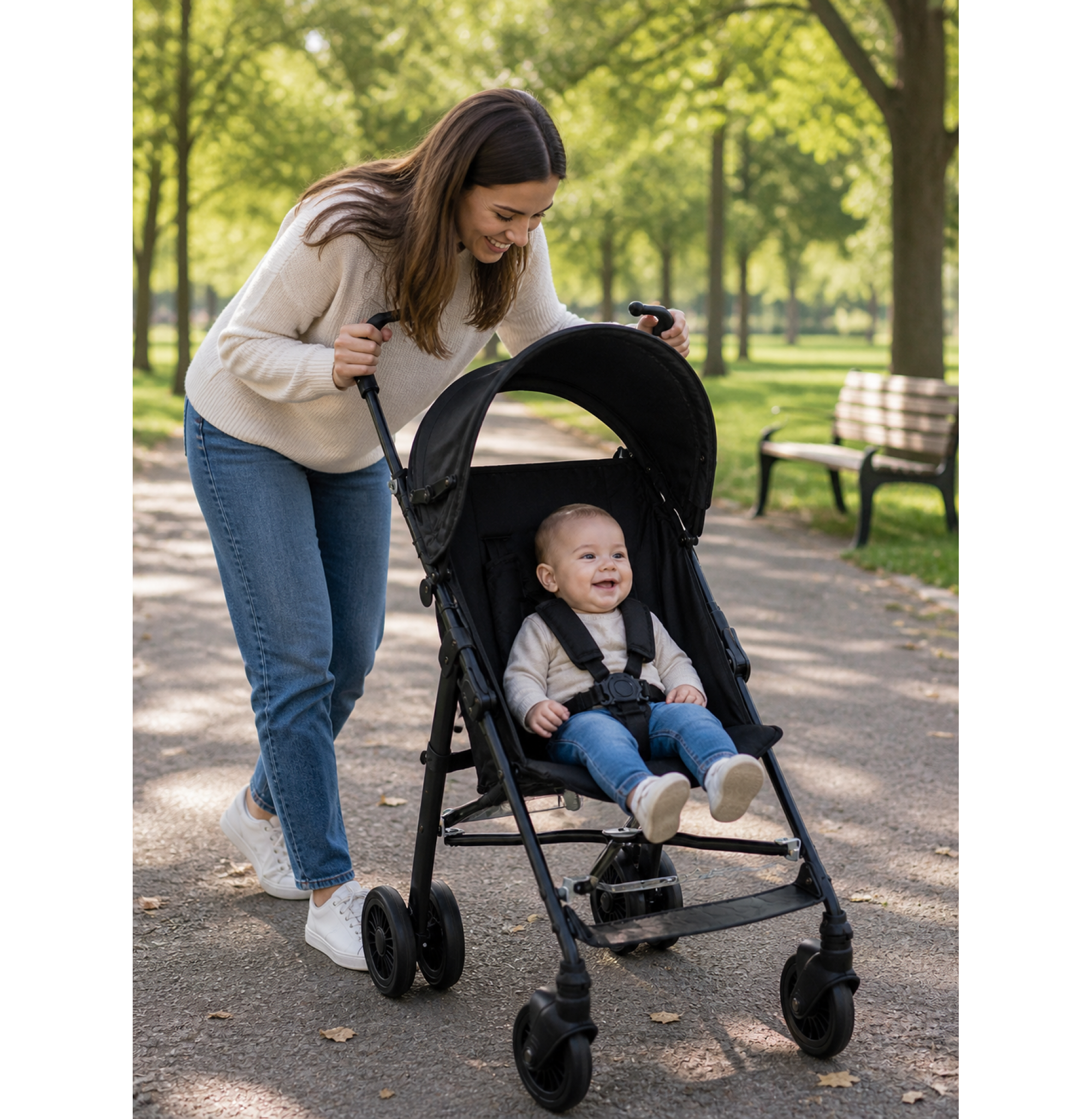 Chubby Baby Baston Bebek Arabası Portatif Katlanır Sağlam Gövdeli