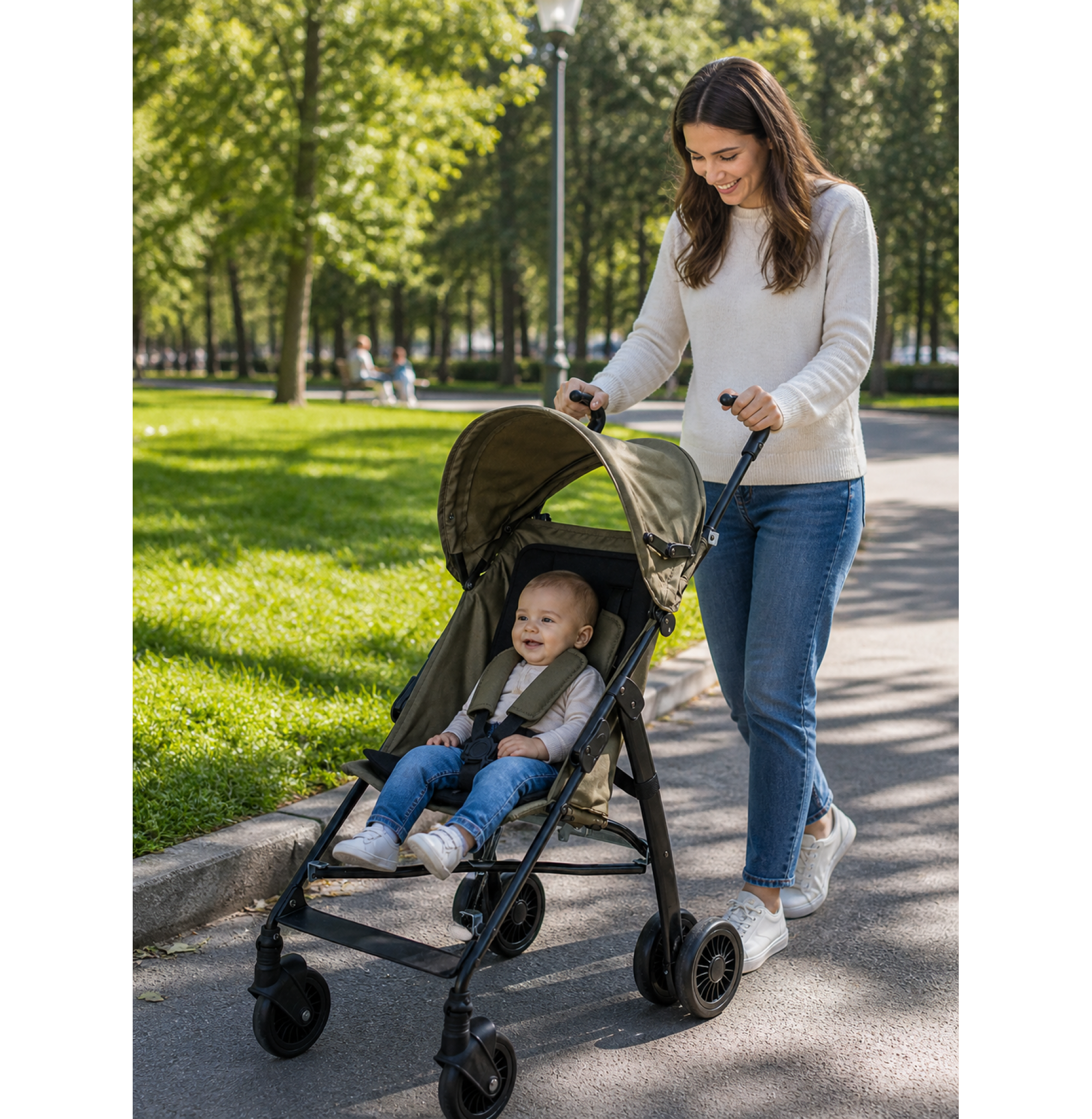Chubby Baby Baston Bebek Arabası Portatif Katlanır Sağlam Gövdeli