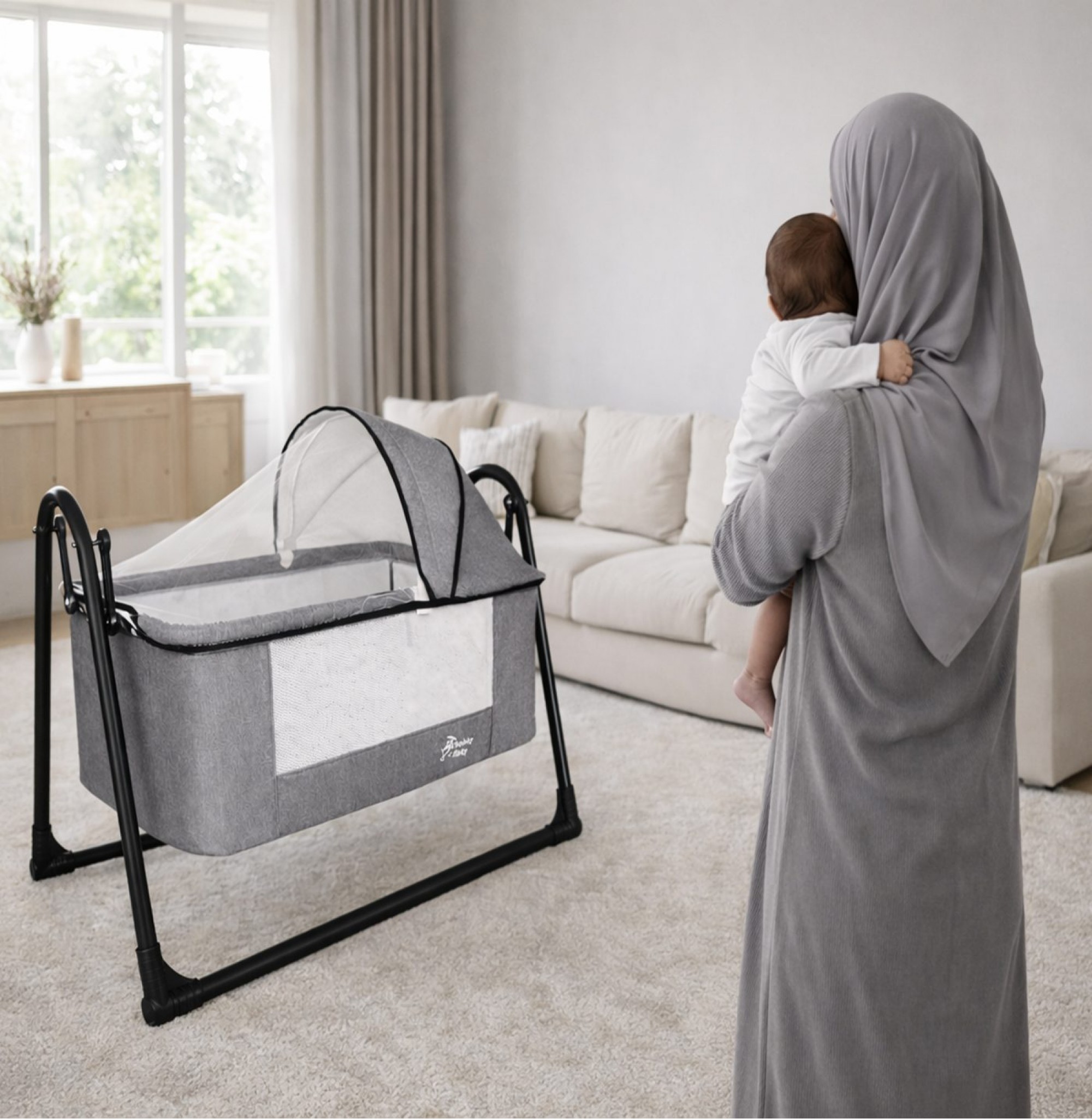 Chubby Baby FirstClass Sallanır Sepet Beşik Sineklikli ve Sünger Yataklı Chubby Baby FirstClass Sallanır Sepet Beşik Sineklikli ve Sünger Yataklı